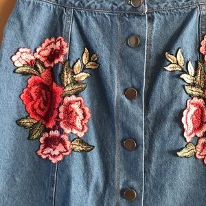 onetheland Skirts - NWT embroidered denim skirt onetheland Skirts - NWT embroidered denim skirt
